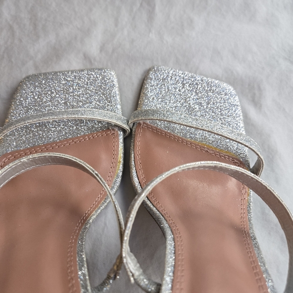 ASOS Design Nasia Silver Glitter Heels - chunky 90s y2k - Picture 5 of 10